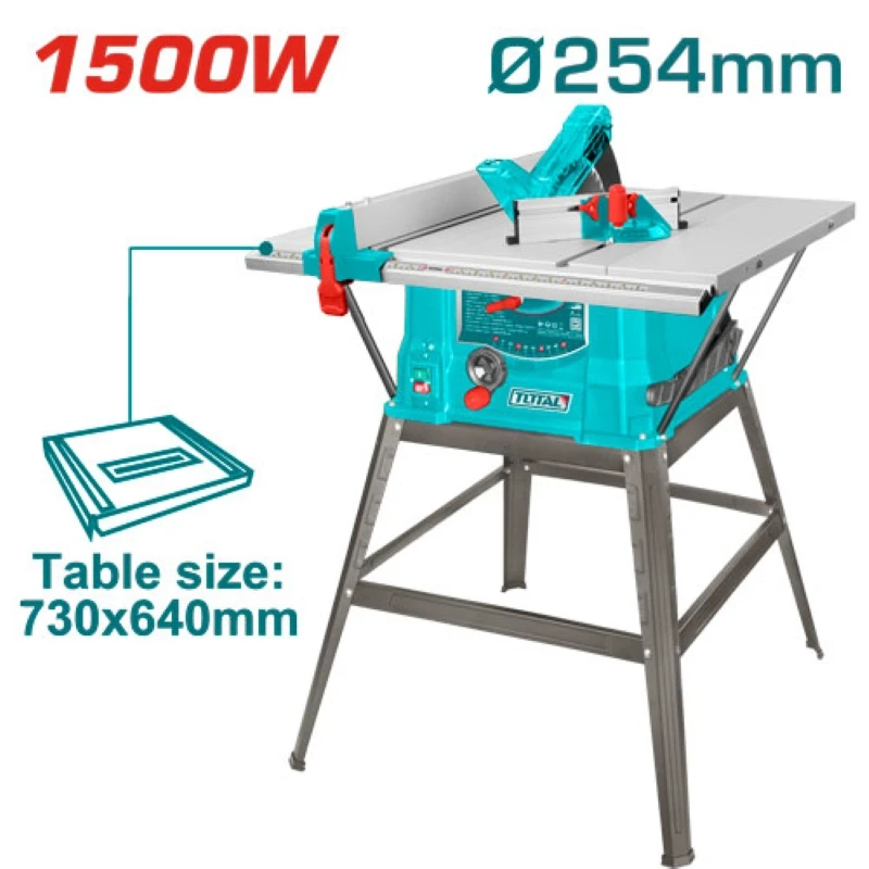 منشار طاولة توتال 1500 واط، شفرة 254 مم (TS5152548) - توتال