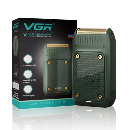 ماكينة حلاقة احترافية للرجال من VGR موديل V-353 – إصدار محدود، مزوّدة برقاقة مزدوجة وأداة تشذيب منبثقة، تعمل لاسلكيًا مع شحن USB، تصميم خفيف الوزن ووقت تشغيل يصل إلى 60 دقيقة – اللون الأخضر ماكينة حلاقة احترافية للرجال من VGR موديل V-353 – إصدار محدود، مزوّدة برقاقة مزدوجة وأداة تشذيب منبثقة، تعمل لاسلكيًا مع شحن USB، تصميم خفيف الوزن ووقت تشغيل يصل إلى 60 دقيقة – اللون الأخضر