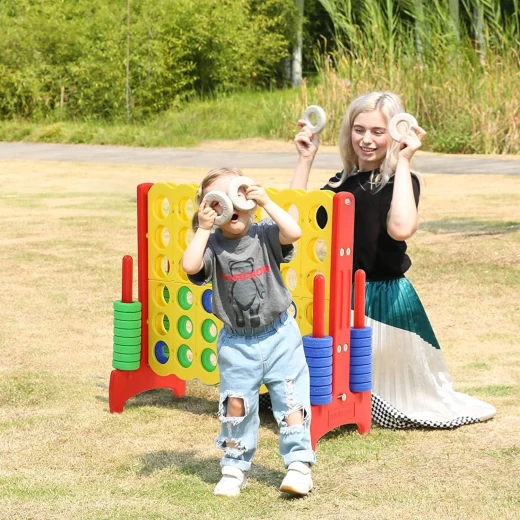 منتج أطفال مميز - Giant 4-in-a-Row Game, Jumbo Outdoor Connect 4 Strategy Game, Large Plastic Board for Family Fun and Kids’ Learning - كراونا - Image 2