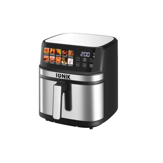 IONIK 8L Air Fryer, 1700W, 10 Preset Cooking Programs, Stainless Steel Body & Inner Cavity, LED Touch Screen, 360° Rapid Air Flow Technology - Ionik - Image 3