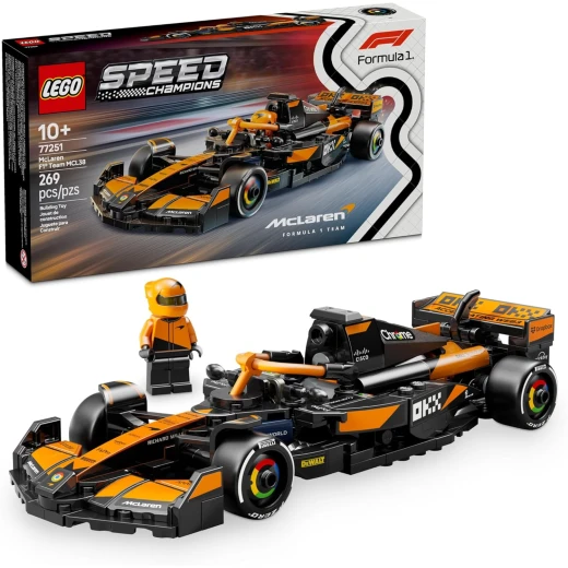 مجموعة بناء سيارة سباق LEGO Speed Champions McLaren F1 MCL38 للأطفال