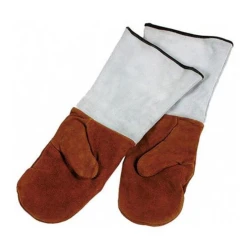 APS Leather Oven Gloves, Heat Resistant up to 250°C , One Size with Protective Cuffs