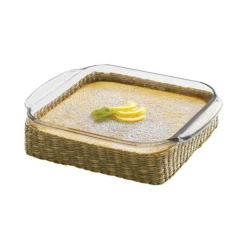 Libbey Baker Basic Dish with Woven Basket 20×20cm , 1.7L, Versatile Bake & Serve Set