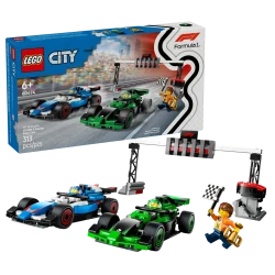 LEGO City F1 Grid Set with VCARB & Sauber Race Cars – Formula 1 racing playset for speed and competition fans