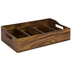 APS Cutlery Box Acacia Wood 51×28×13 cm – Stylish Natural Storage for Tableware