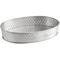 Table Craft LATTICE Oval Platter – Stainless Steel Serving Tray, 30x23cm Diameter, 5cm Height, Elegant and Durable