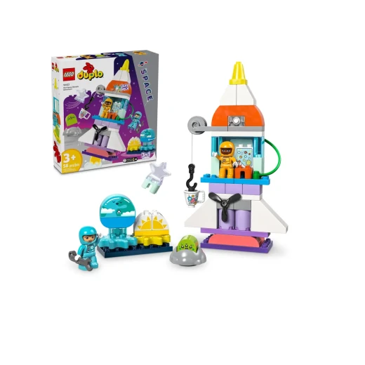 LEGO DUPLO 3-in-1 Space Shuttle Adventure – Fun and Educational Building Set for Toddlers to Explore