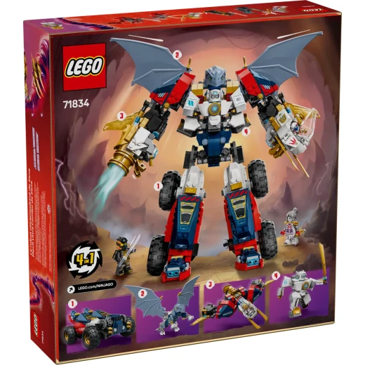 LEGO NINJAGO Zane's Ultra Combiner Mech 71834 Set – 4-in-1 Build with 6 Minifigures for Action Fans - LEGO - Image 3
