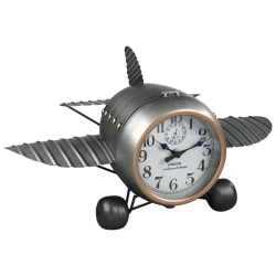 Mascagni Airplane Metal Clock with Storage Compartment – Decorative and Functional Design