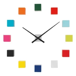Mascagni Wall Clock With Adhesive 3D Cubes - Metal - Assorted