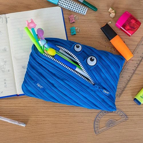حافظة أقلام كبيرة مونستر جرلز بلون ازرق - مستلزمات مدرسية مرحة من زيبت - زيبت - Image 2