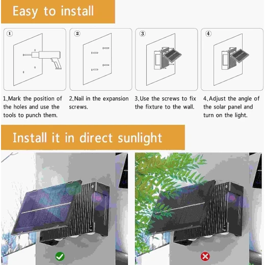 إضاءة جدارية شمسية مع ألوان LED متغيرة للاستخدام الخارجي - Image 5