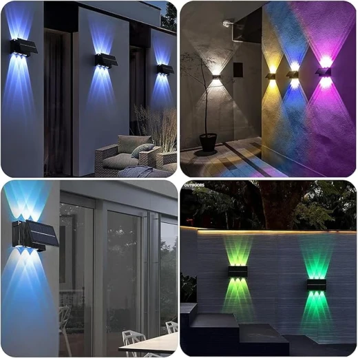 إضاءة جدارية شمسية مع ألوان LED متغيرة للاستخدام الخارجي - Image 4