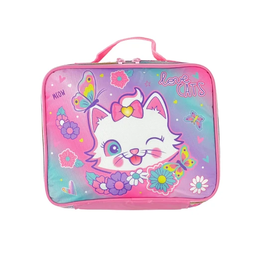 Vest Luxury Insulated Hello Kitty Lunch Bag for Kids & Adults – Multipurpose, Washable Bento Tote with Pockets & Strap, Size 27.94×22.86×10.16 cm