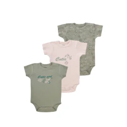 Junior Bodysuit short Sleeve cutie, (3-6 M), 3 Pcs