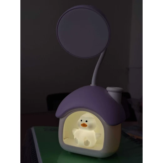 Space Duckling Night Light Desk Lamp, Eye-Friendly, Portable & Durable Lighting for Kids' Bedrooms, RVs & More Purple - Image 2