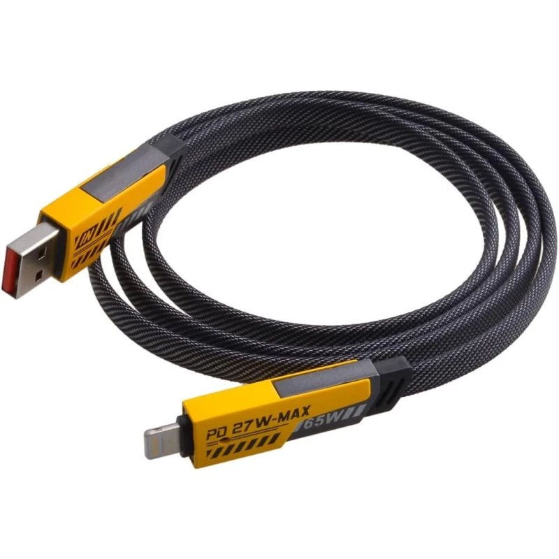 شاحن USB بقوة 27 واط للآيفون – شحن سريع بتصميم أنيق باللونين الأسود والأصفر