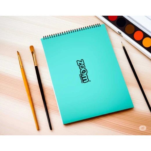 دفتر رسم سلكي زووم، مقاس A4، 20 ورقة، أخضر فاتح م دفتر رسم سلكي زووم، مقاس A4، 20 ورقة، أخضر فاتح م