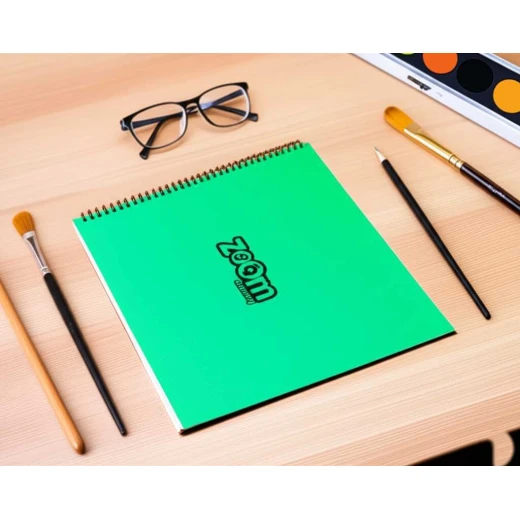 دفتر رسم سلكي من زووم، مقاس A4، 20 ورقة، أخضر دفتر رسم سلكي من زووم، مقاس A4، 20 ورقة، أخضر