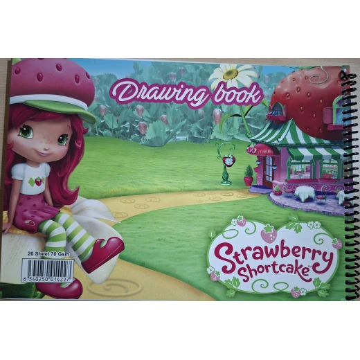 Strawberry Design Sketchbook, 20 Plain High-Quality 70gsm Pages, Perfect for Drawing and Coloring for Kids, Students, and Art Enthusiasts