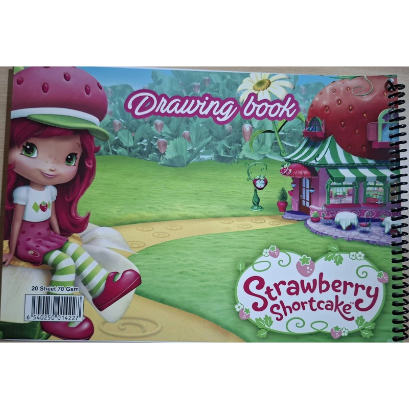 Strawberry Design Sketchbook, 20 Plain High-Quality 70gsm Pages, Perfect for Drawing and Coloring for Kids, Students, and Art Enthusiasts