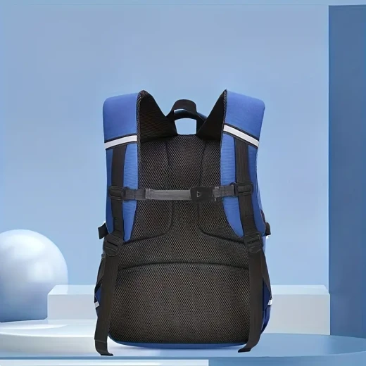 School Backpack – Lightweight, Durable, Spine Support, Multi-Compartment, Navy, Unisex, Size 30x30x18CM - Image 5