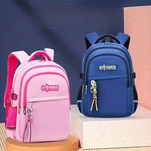 School Backpack – Lightweight, Durable, Spine Support, Multi-Compartment, Navy, Unisex, Size 30x30x18CM - Image 6