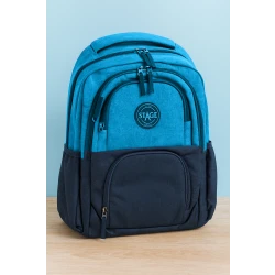 Stage Kids Backpack, Navy & Blue, Lightweight & Durable, 42×21×33 cm