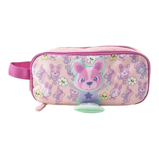Stage 3-Piece School Set: Backpack 41×12, Lunch Bag 19×8, Pen Case 10×4 cm, Pink Dog Print - Stage - Image 10