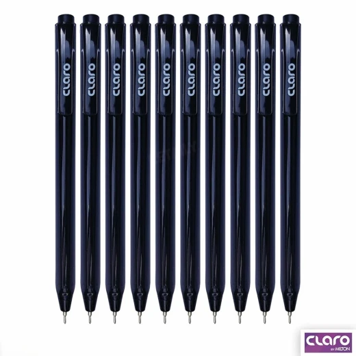 Claro Black Pen Pack - 10 Pens for School & Office Claro Black Pen Pack - 10 Pens for School & Office