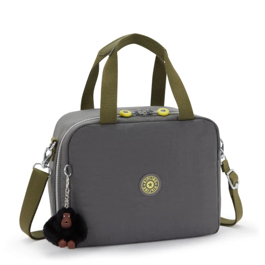 Kipling Large lunch bag in back to grey, 25 x 13.5 x 20 cm with a slot to attach the bag to a carry-on bag, lightweight and thermally insulated, ideal for school or travel from Kipling - Kipling - Image 3