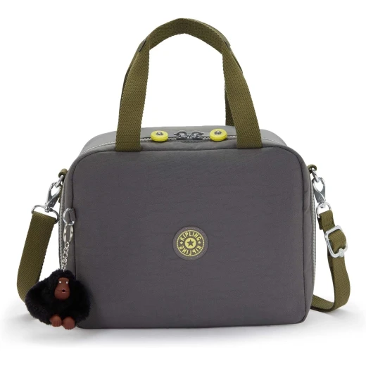 Kipling Large lunch bag in back to grey, 25 x 13.5 x 20 cm with a slot to attach the bag to a carry-on bag, lightweight and thermally insulated, ideal for school or travel from Kipling Kipling Large lunch bag in back to grey, 25 x 13.5 x 20 cm with a slot to attach the bag to a carry-on bag, lightweight and thermally insulated, ideal for school or travel from Kipling