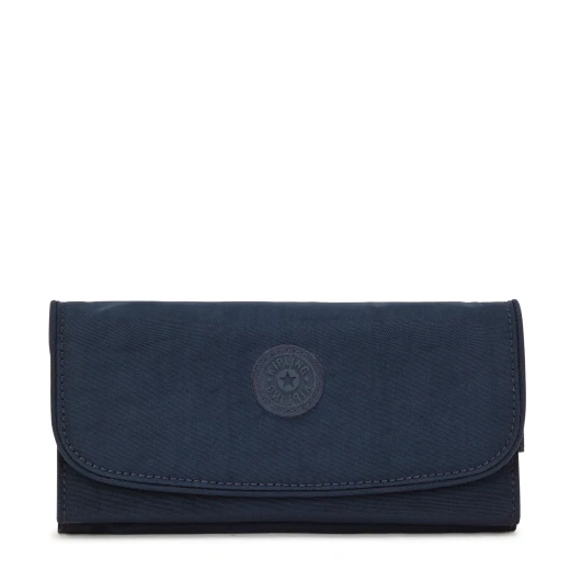 Kipling Money Land Wallet, Blue Bleu with RFID Protection, Spacious, Stylish & Secure for Everyday Use 18.5 x 3 x 10 cm