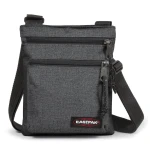 Eastpak Rusher Shoulder Bag, Black Denim, Compact 1.5 L Crossbody, Messenger Bag, 23 × 18 × 2 cm - Eastpak