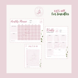 Bundle of Magnetic Monthly, weekly planner and to do list
