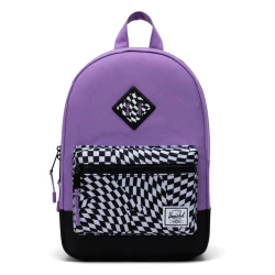 Herschel Heritage Kids Backpack Warp Check/Amethyst Orchid - Durable & Stylish 33 x 22.8 x 8.8 cm
