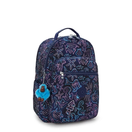 حقيبة ظهر مدرسية من Kipling Seoul College - طبعة Disco Fish - كيبلينج - Image 7