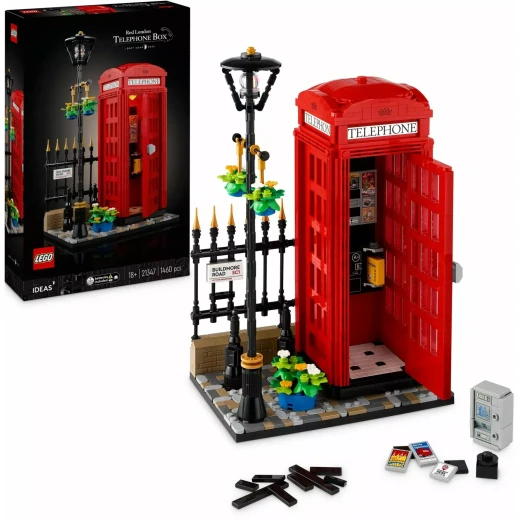 مجموعة بناء صندوق الهاتف الأحمر في لندن من LEGO Ideas للبالغين مجموعة بناء صندوق الهاتف الأحمر في لندن من LEGO Ideas للبالغين