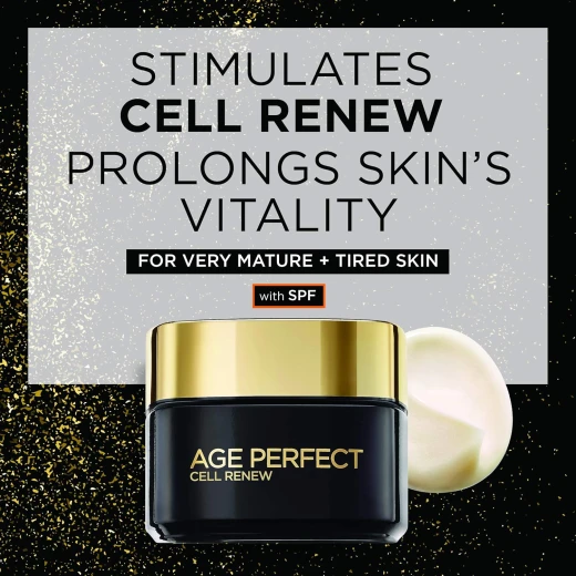 كريم النهار المجدد لخلايا البشرة Age Perfect Cell Renew من لوريال باريس بعامل حماية من أشعة الشمس 15 للبشرة الناضجة، 50 مل (عبوة من قطعة واحدة) - لوريال - Image 3