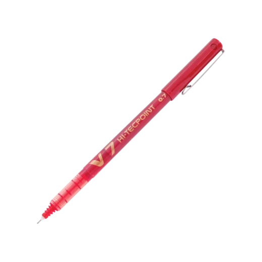 قلم حبر جاف دوار Pilot V7 Hi-Tecpoint أحمر - سن 0.5 مم قلم حبر جاف دوار Pilot V7 Hi-Tecpoint أحمر - سن 0.5 مم