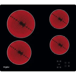 Whirlpool AKT 8090/NE Black Glass Electric Hob: Elevate Your Kitchen with This Stylish 4-Zone Cooktop. Featuring Easy Cleaning and a Sleek Design, Perfect for Modern Homes.