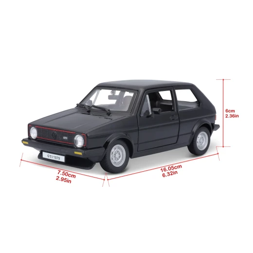 بوراغو 1:24 فولكس واجن VW Golf Mk1 GTI 1979 أسود نموذج مصبوب - بوراغو - Image 3