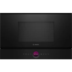 Bosch Serie 8 Black Built-in Microwave Oven - 21L for Modern Kitchens. Enjoy efficient cooking and reheating with this stylish and space-saving appliance. Perfect for apartments and busy households, offering convenience and performance.