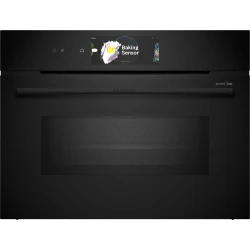 Bosch Series 8 Built-in Combi Microwave Oven - 60cm Black - Grill & Convection - Versatile Cooking Appliance with Multiple Functions & Programs for Easy Meal Preparation. Enjoy delicious results with this modern kitchen essential.
