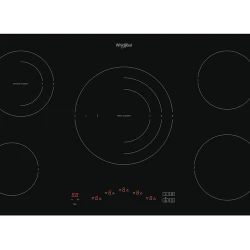 Whirlpool 90cm Built-In Electric Ceramic Hob - Black Glass, 5 Zones