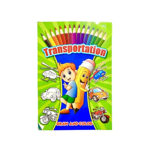 كتاب تلوين المواصلات A3 من Coloring and Enjoy - 12 صفحة