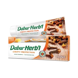 Dabur Herbal Clove Toothpaste 150g with Toothbrush - Oral Care