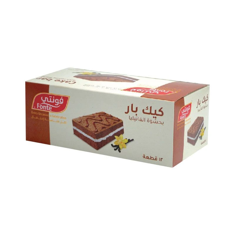 فونت كيك بار بالفانيليا 25 جم × 12 قطعة - وجبة خفيفة لذيذة - فونتي