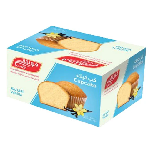 كب كيك فانيليا فونتي 30 جرام عبوة من 18 - لذيذ ومريح كب كيك فانيليا فونتي 30 جرام عبوة من 18 - لذيذ ومريح