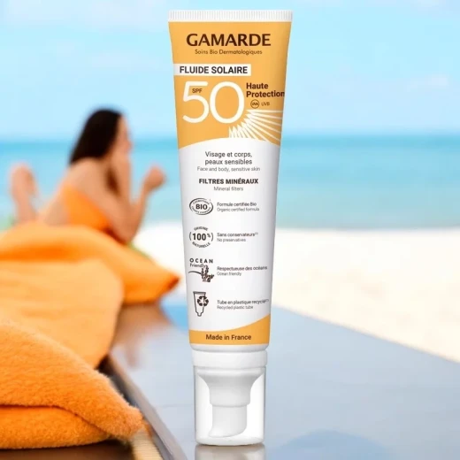 سائل واقي شمس جامارد العضوي SPF50 100 مل يوفر حماية فعالة وطبيعية للوجه والجسم ضد اشعة الشمس الضارة - جامارد - Image 3